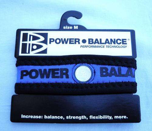 Power Balance NEOPRENE Wrist Bracelet BLUE Medium- BRAND NEW ON CARD  FREE SHIPPING