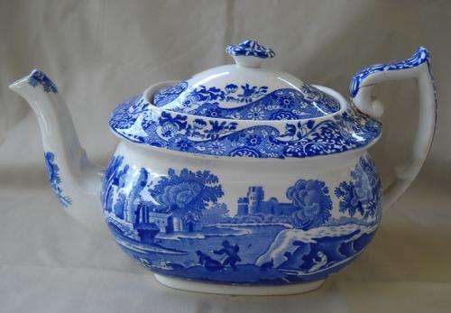 COPELAND SPODE BLUE ITALIAN TEAPOT-GOOD CONDITION