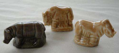 3 MIXED WADE RHINO FIGURINES-EXCELLENT CONDITION