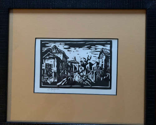 RARE - Gregoire Boonzaier - DISTRICT SIX Linocut