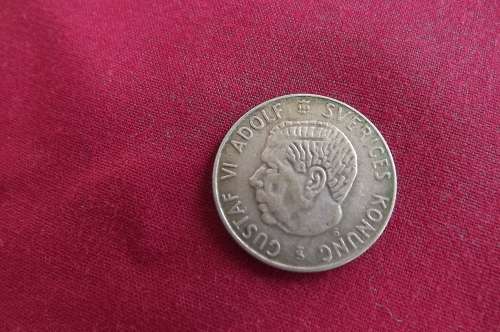 Sweden Silver 1 Krona Coin 1960 Gustaf V1 Adolf