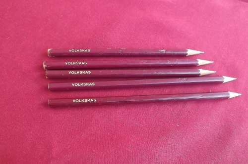 5 x Old VolksKas bank hard unused pencils.Rare item. R40 each. Collectors items