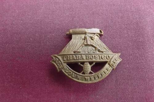SA - Regiment Louw Wepener collar badge.Won 01934-1965.With 1 lug.