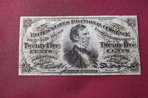 United States of America Fractional currency 25 cents from March 3 1863