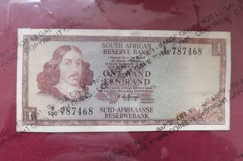 SA R1 banknote signed de Jongh E/A.First issue.VF condition.