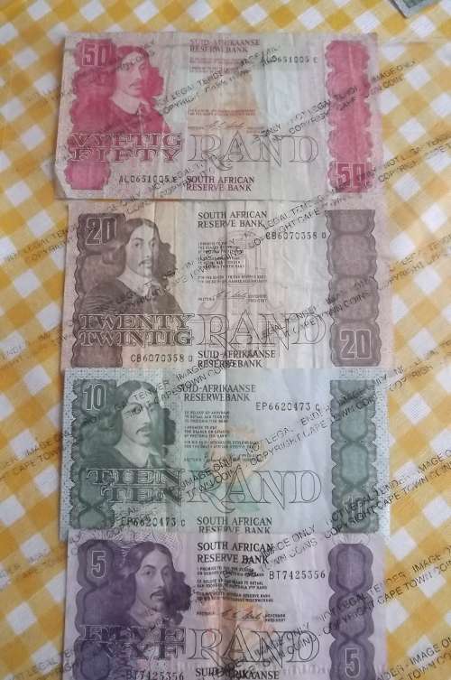 Lot of 6 old South African bank notes as per scans