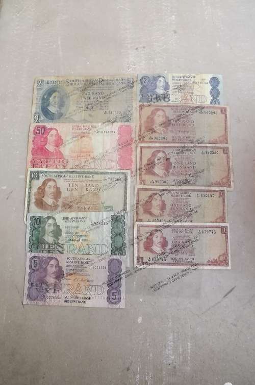 Lot of 10 old South Africa bank notes a.p.s