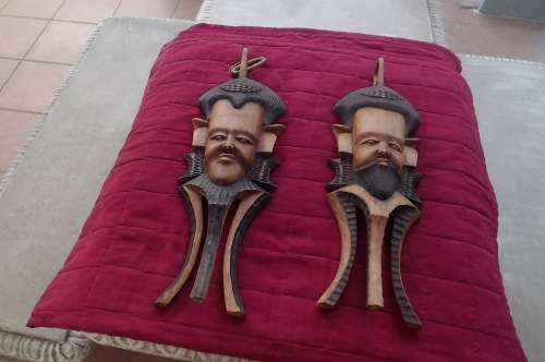 Pair of 2 West African wooden crafted masks.New condition.Total length 60cm each.Price for both