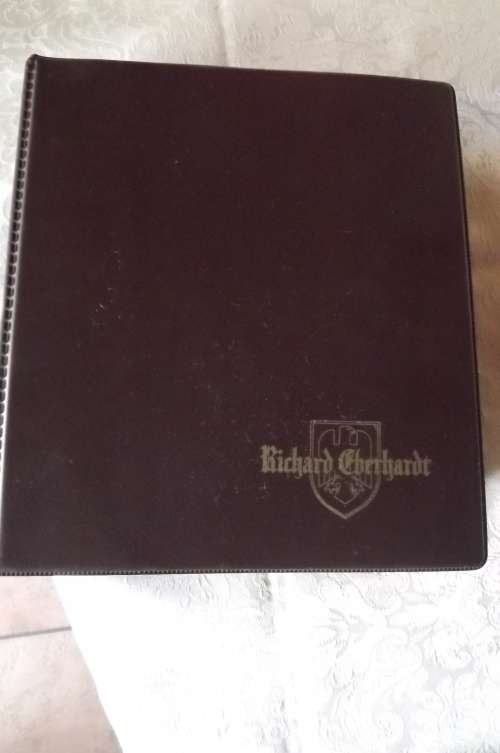 Book- Richard Eberhardt.Men's clothing vintage sample book from the 70's with fabric samples as well