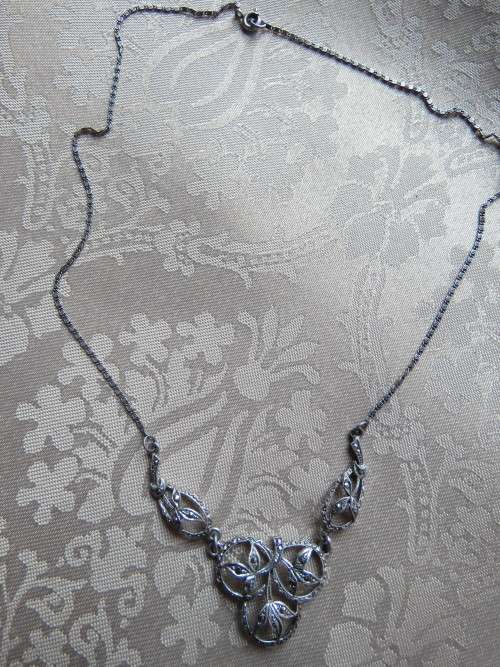 Fabulous sterling silver marcasite choker style necklace.As new.