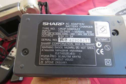 Sharp VL-E99 Viewcam 8 dis. Made in Japan with 64x digital zoom. Sharp AC adapter
