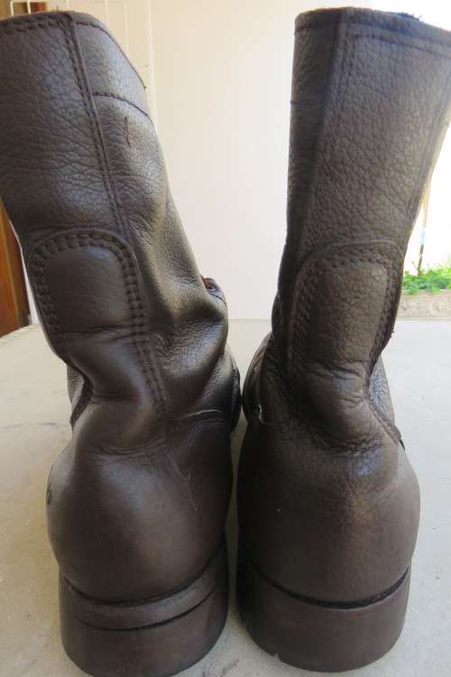 Pair of SADF brown genuine leather army boots from 2003 by D.W.S. in size 8.5.