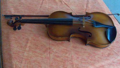 Violin need strings and Fiddle stick to be repaired.Mother of Pearl inlay on stick.Stradivarius copy