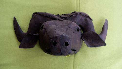 Iron Buffalo Head for the Wall