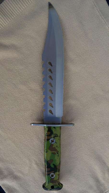 U.S.A Saber Survival knife with compass - length 32cm - length of blade 21cm, width of blade 3.75cm