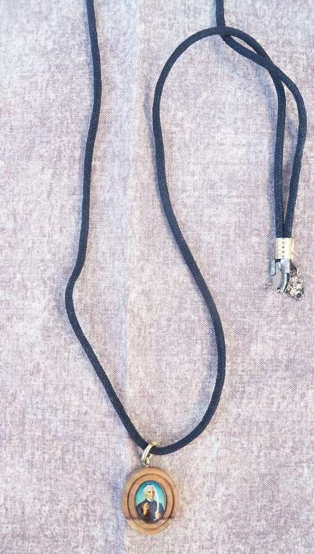 Wooden Pendant with a precious Pope's picture in - on string