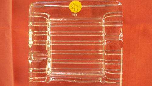Very heavy + thick glass ashtray  - special item