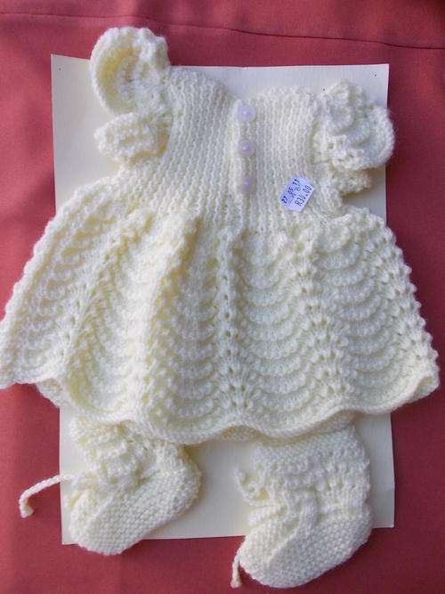 Baby Love doll knitted yellow dress + bootie set