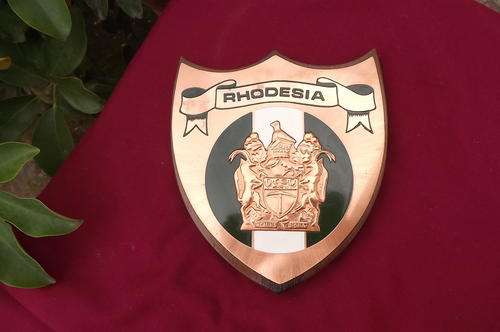 Plaque of Rhodesia - made in Salisbury by HT Enterprises