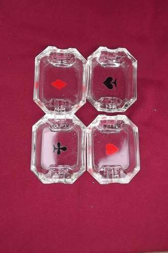Set of 4 Card players ashtrays