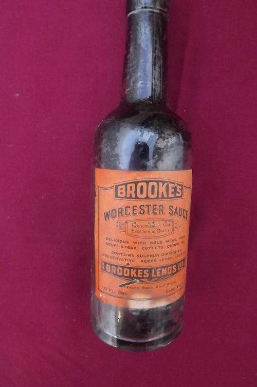 Antique Bottle - Brooke's Worcester Sauce - Brookes Lemos