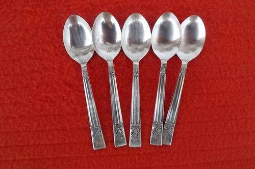 Set of 5 EPNS teaspoons by Angora England