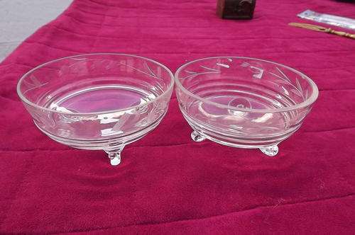 Pair of Small Crystal Bowls