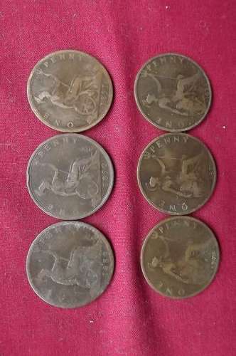 Lot of British Bronze Pennies 1895,1896,1897,1889,1890,1891  (6)