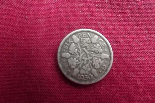 Silver 1930 British Sixpence- Fine condition