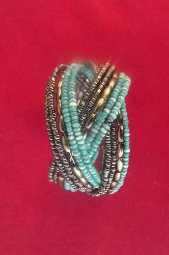 African Bead Bangle as per scan -  adjustable