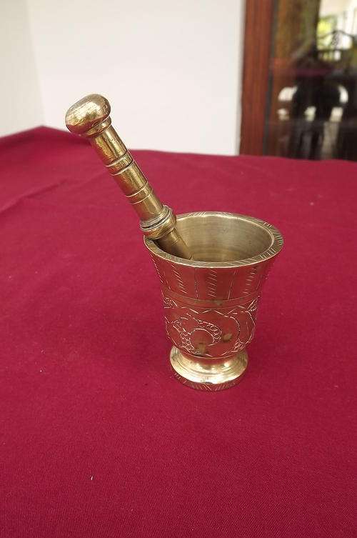 Solid Brass mortar and pestle