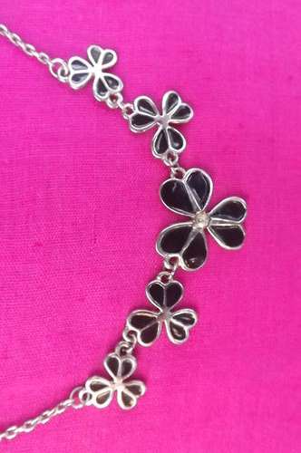 Metal Necklace with black enamel