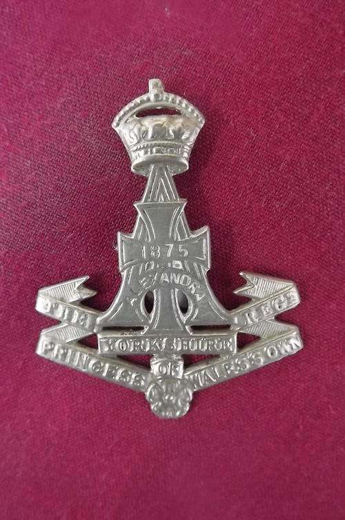 The Princess of Wales own Yorkshire Regiment cap badge