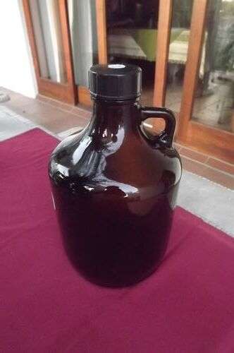 Old Brown Large Pharmacy Medicine Storage Bottle with lid and seal