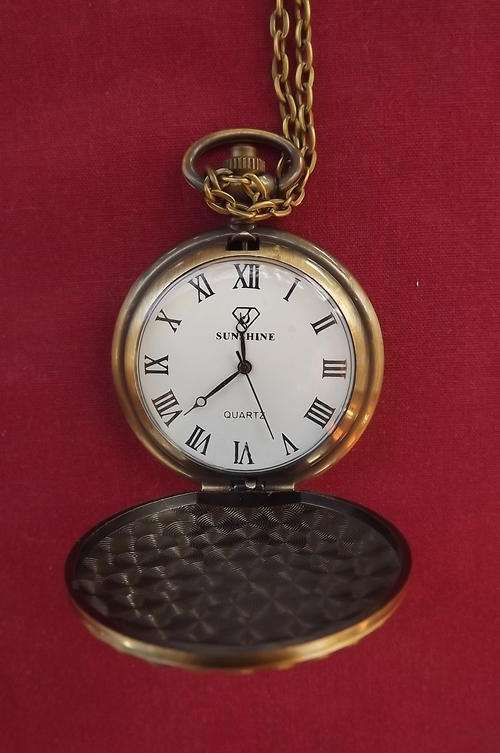 Pocket Watch on Chain - Quartz Sunshine - Working