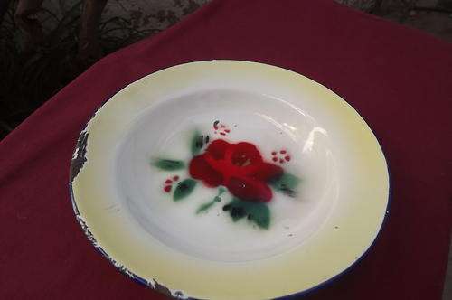 Enamel Plate - Diameter 18cm