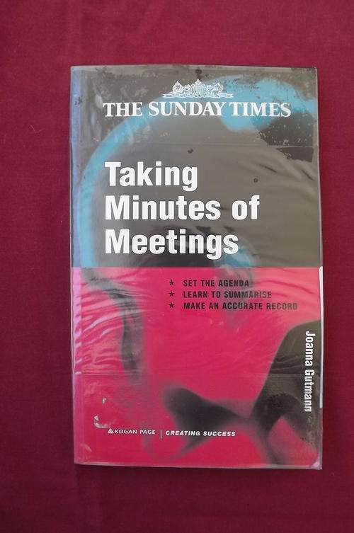 Book -Taking Minutes of Meetings by Joanna Gutmann - Learn how to it the correct way