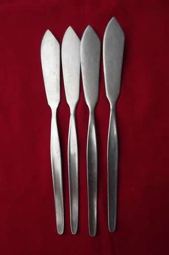Lot of 4 Stainless Steel Fish Knives