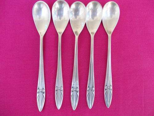 Set of 5 Sterling Silver Plated Teaspoons from the Netherlands