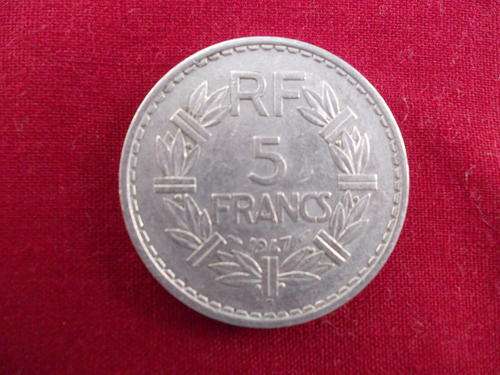 RF 5 Francs 1947 Coin B Mark in EF Condition