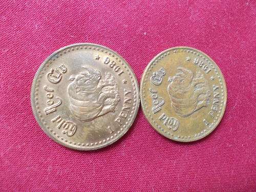Lot of 2 Gold Reef City 1 Penny Tokens