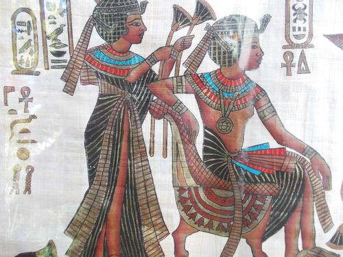 Framed Papyrus Picture of Egyptian Scene