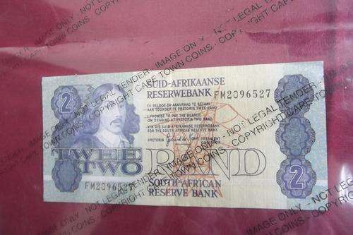 SA Bank Note - R2 - Alpha Numeric Numbering- signed G de Kock - UNC