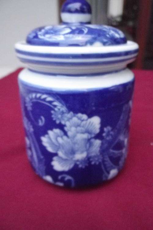 Blue & White Sealable Container