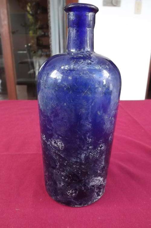 Antique Blue Bottle in Good Condition - Polak & Schwanz Zaandam Holland