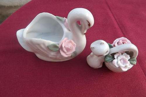 Set of 2 Porcelain Ornaments