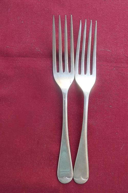 Pair of Nickel Silver Wears White Forks with the made in England emblem