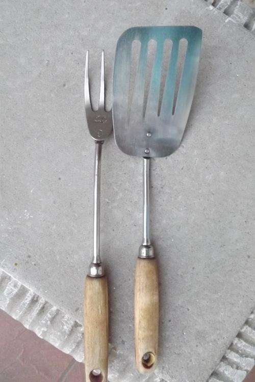 Vintage Kitchen Utensils with Wooden Handles