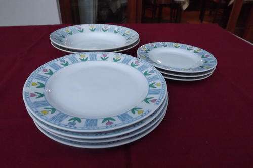 Set of 9 Plates, 2 Soup Plates, 4 Small Plates and 3 Side Plates made in China - As new