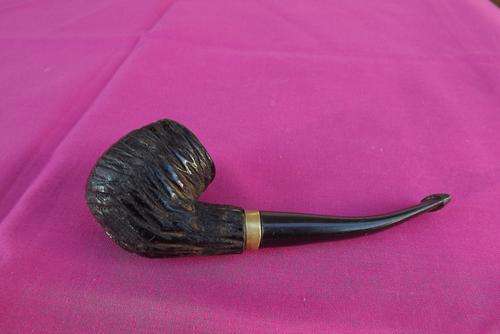 Old Smoke Pipe with Carved Head - good condition